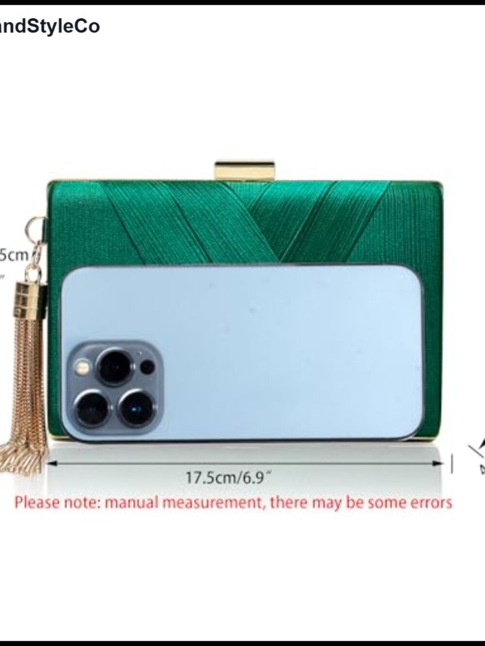Satin Evening Clutch Wedding Prom Party Purse Detachable Chain Crossbody - Picture 3 of 6